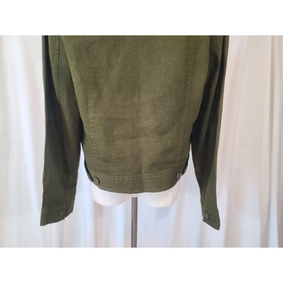 Quince European Linen Jacket Martini Olive Green Small New - Picture 11 of 12